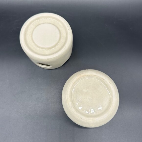 Vintage Potpourri Wax Warmer Heart Cutouts Blue Bow Goose 1980s Ceramic Cottage - Picture 7 of 11